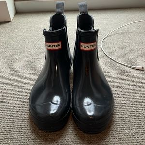 Grey hunter rain boots